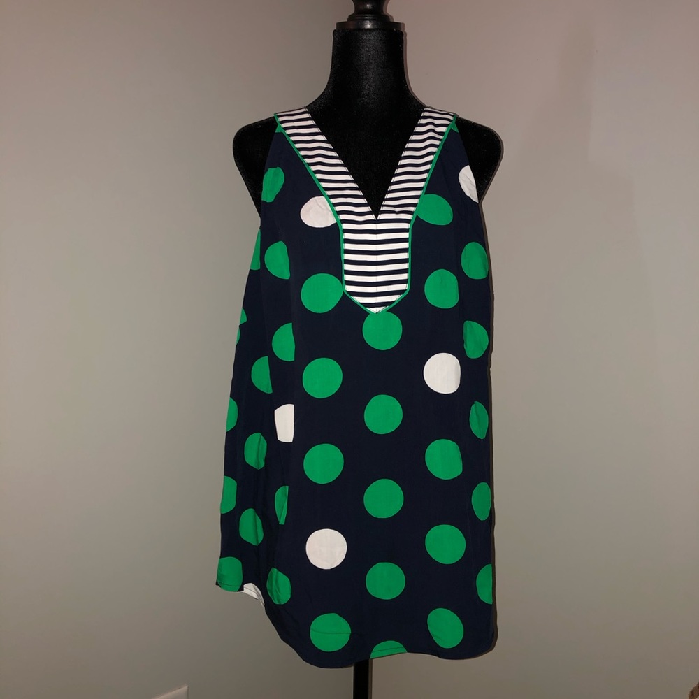 Crown & Ivy women XL tank top blouse polka dots